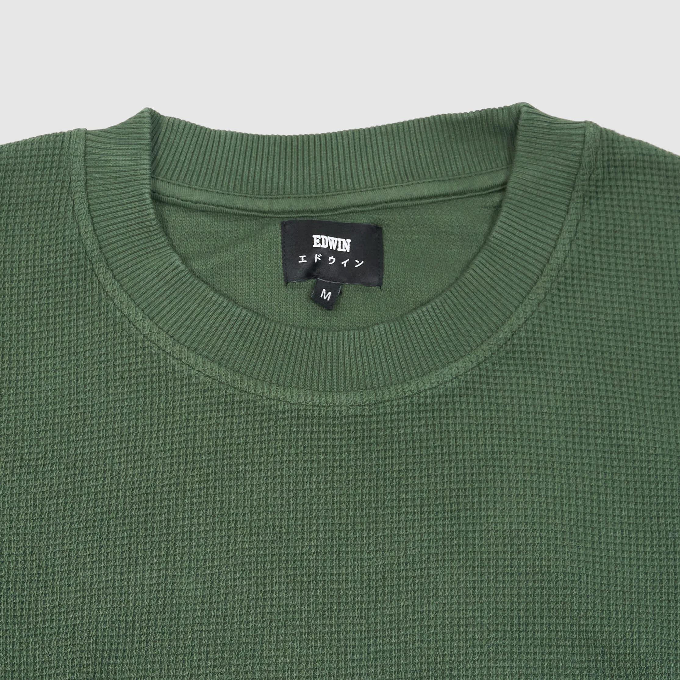Edwin Crew Neck Waffle Long Sleeve Shirt