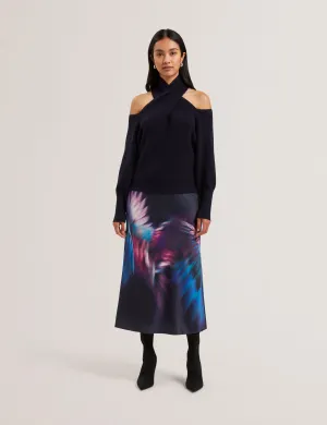Elanaa Cut Out Detail Knit Sweater Navy