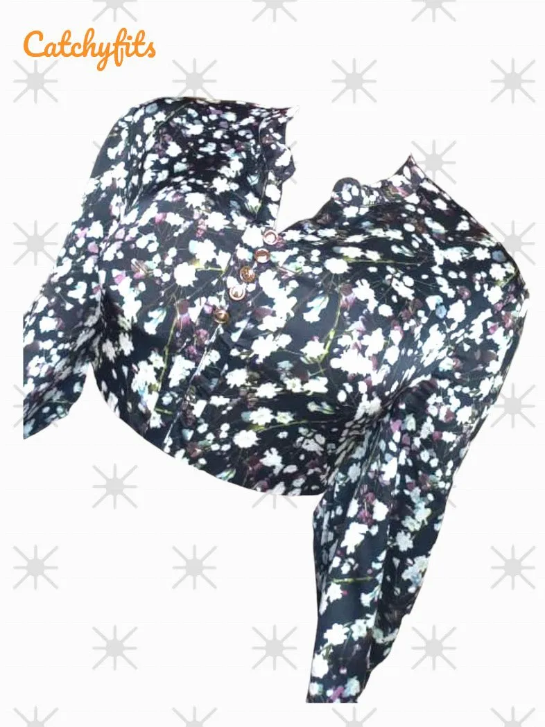 Elegant Floral Blouse for Women – Chic Office Wear & Casual Style