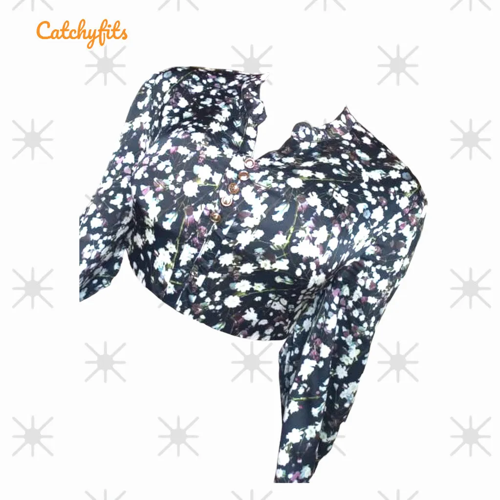 Elegant Floral Blouse for Women – Chic Office Wear & Casual Style