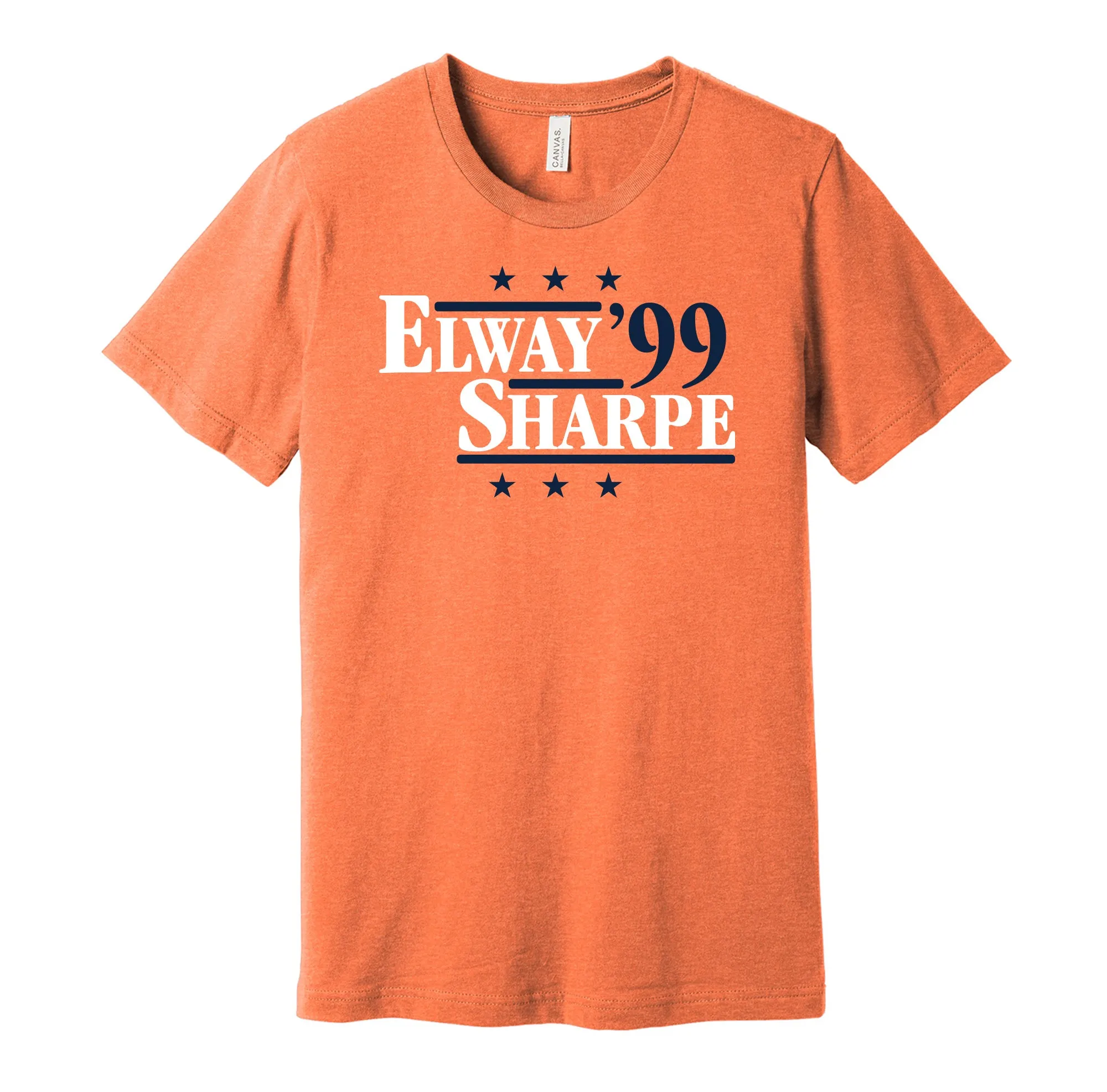 Elway & Sharpe '99 - Denver Football Legends Political Campaign Parody T-Shirt - Hyper Than Hype Shirts