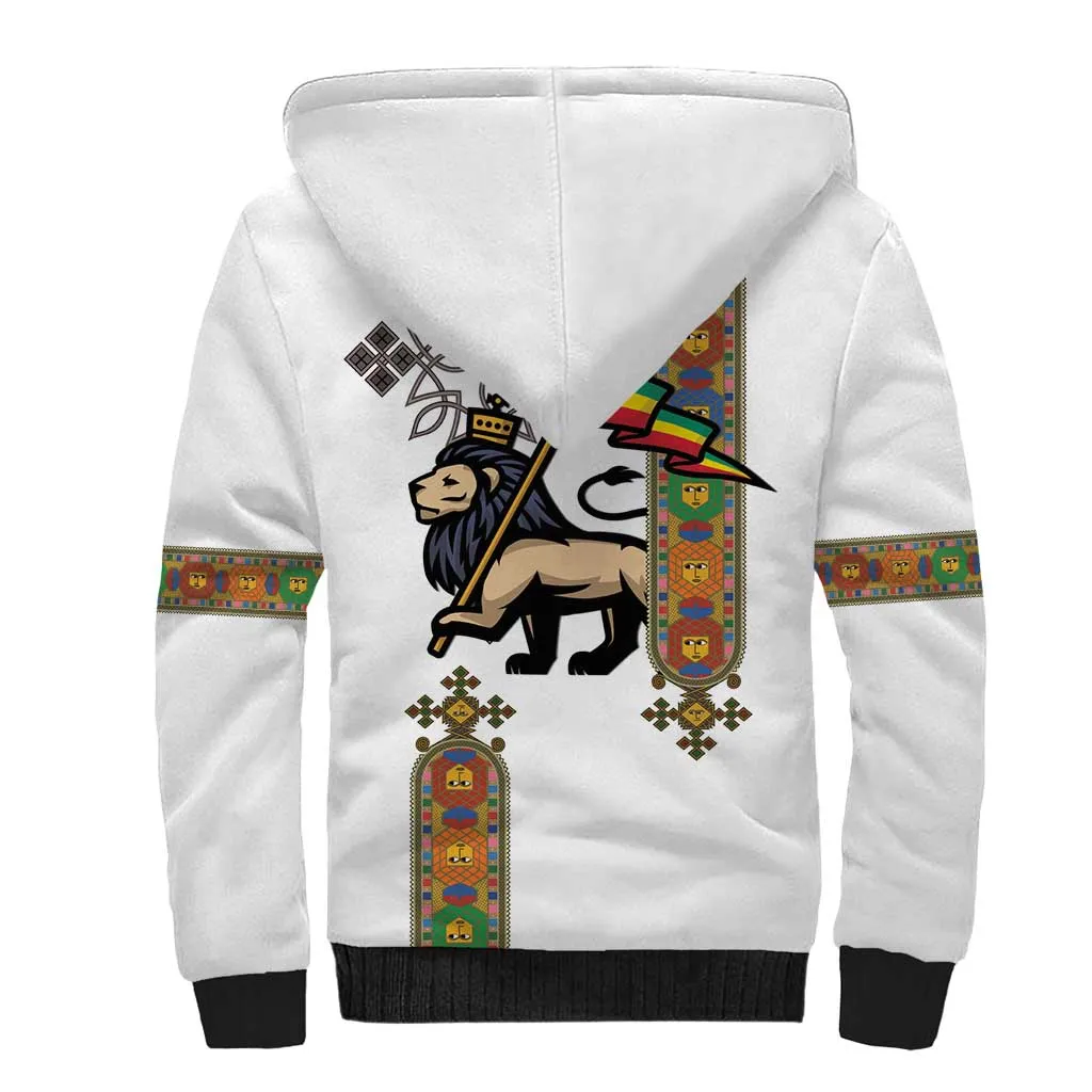 Ethiopia Saba Kemis Sherpa Hoodie Lion Of Judah LT15