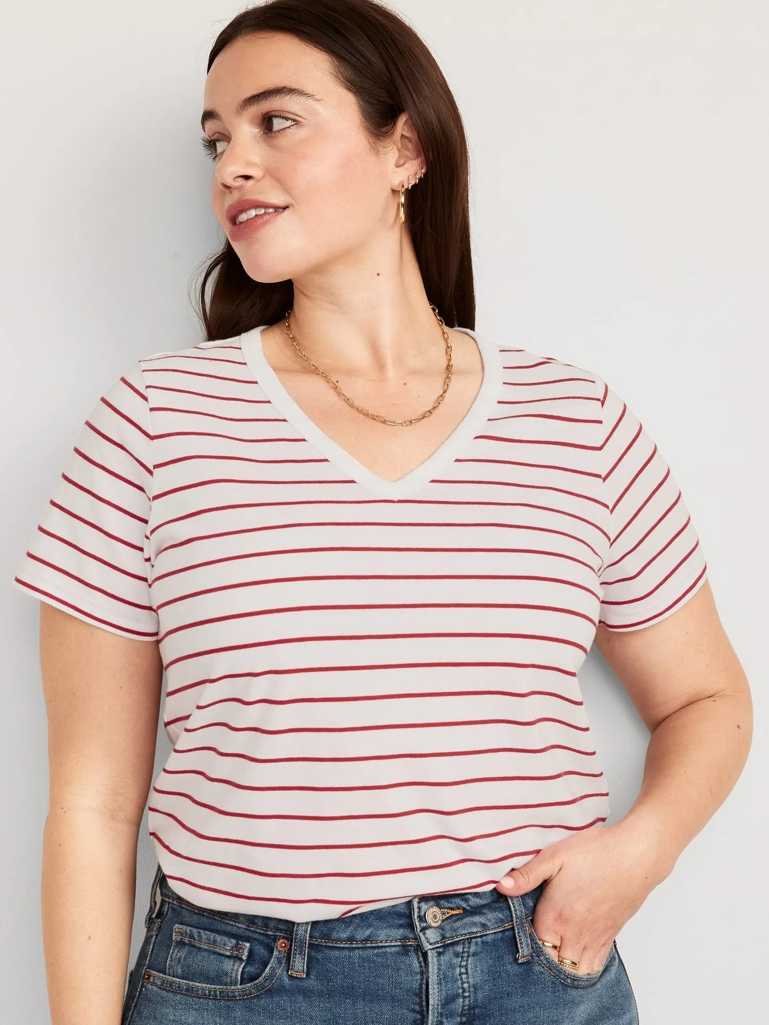 EveryWear Striped Slub-Knit T-Shirt for Women