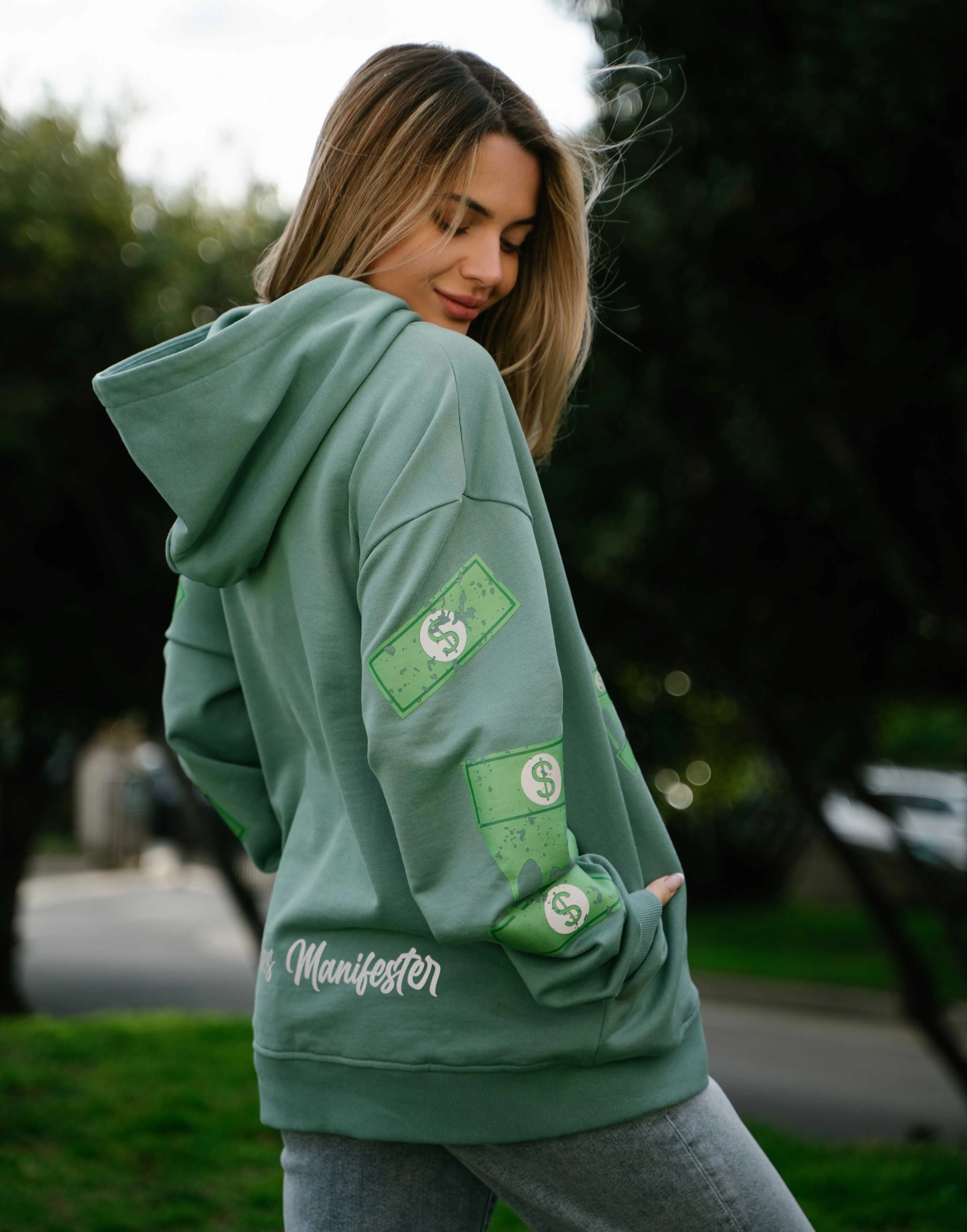 Fiesta Bull Reflective Affirmation Hoodie - Green