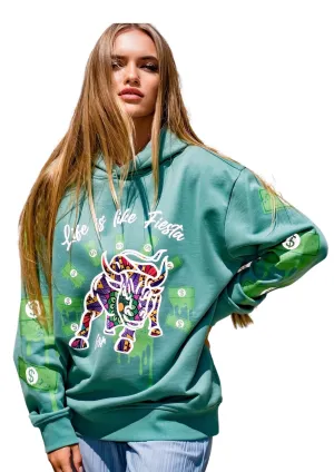 Fiesta Bull Reflective Affirmation Hoodie - Green