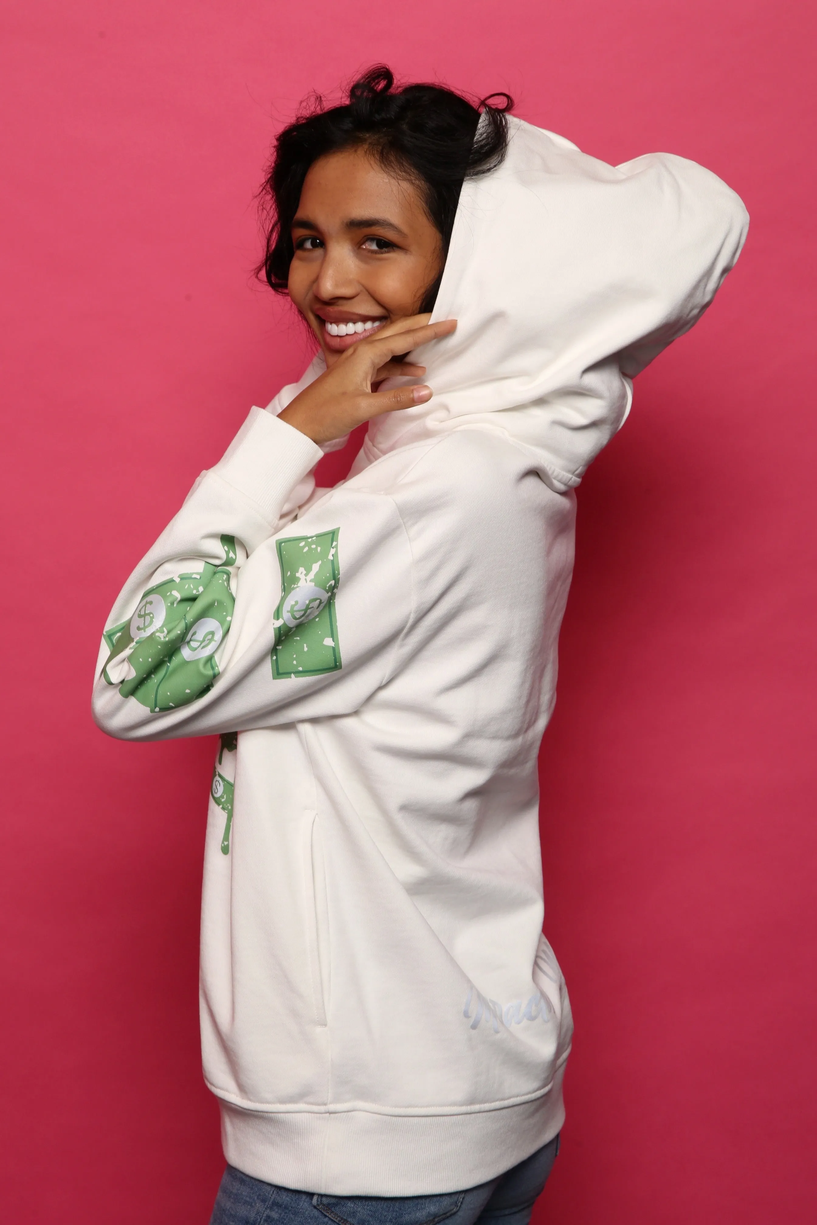 Fiesta Bull Reflective Affirmation Hoodie - White