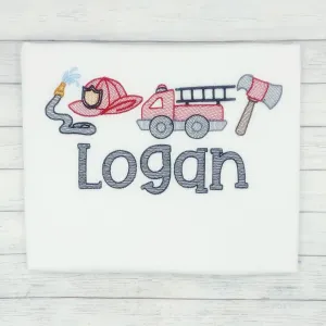 Firefighter Equipment Sketch - Name Shirt