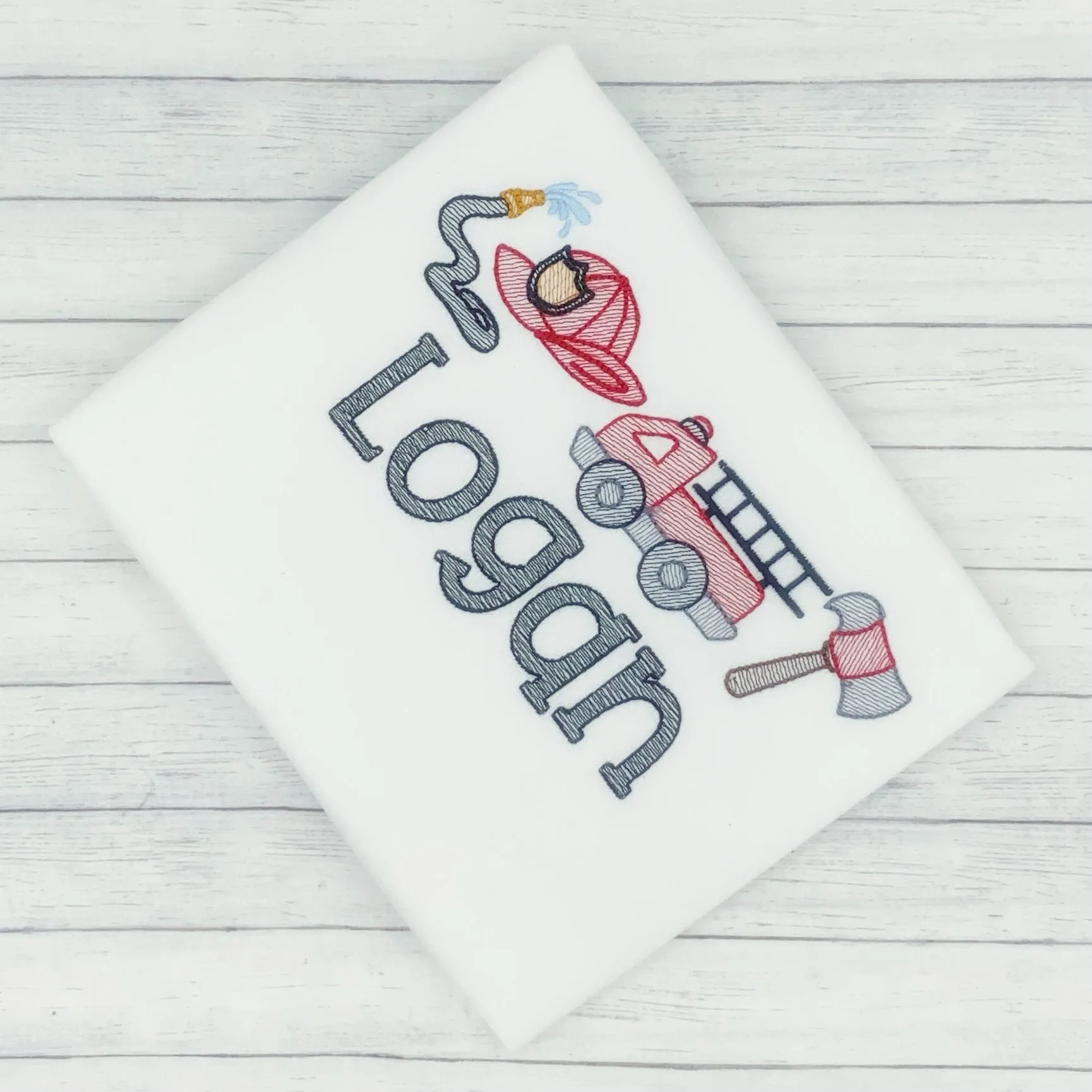 Firefighter Equipment Sketch - Name Shirt