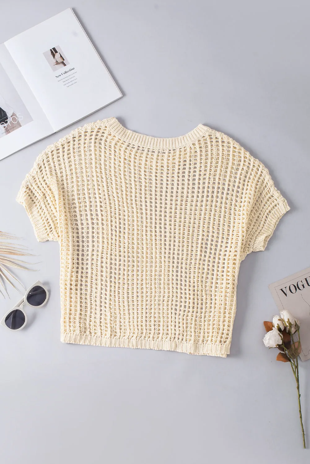 Fishnet Knit Sweater Tee