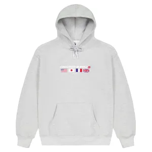 Flag Hoodie - Heather Grey (Embroidered Logo)
