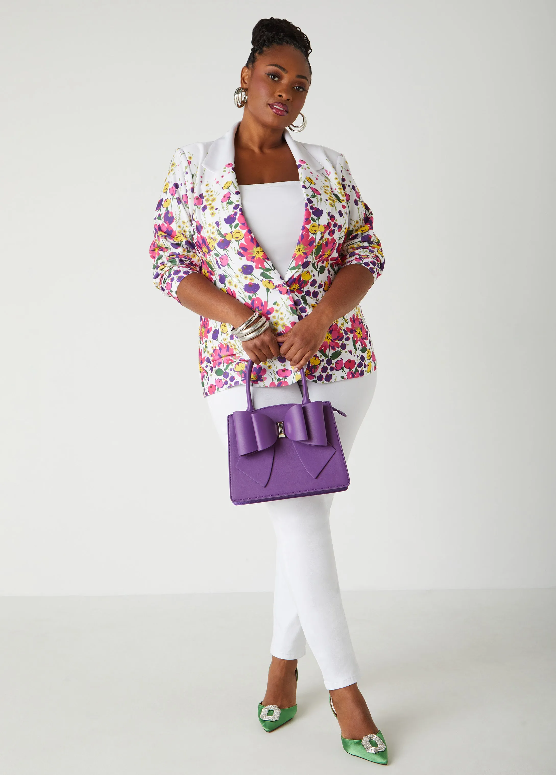 Floral Print Scuba Blazer