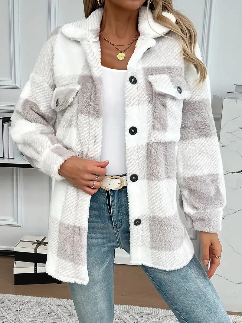 Fraya | Checked soft winter coat