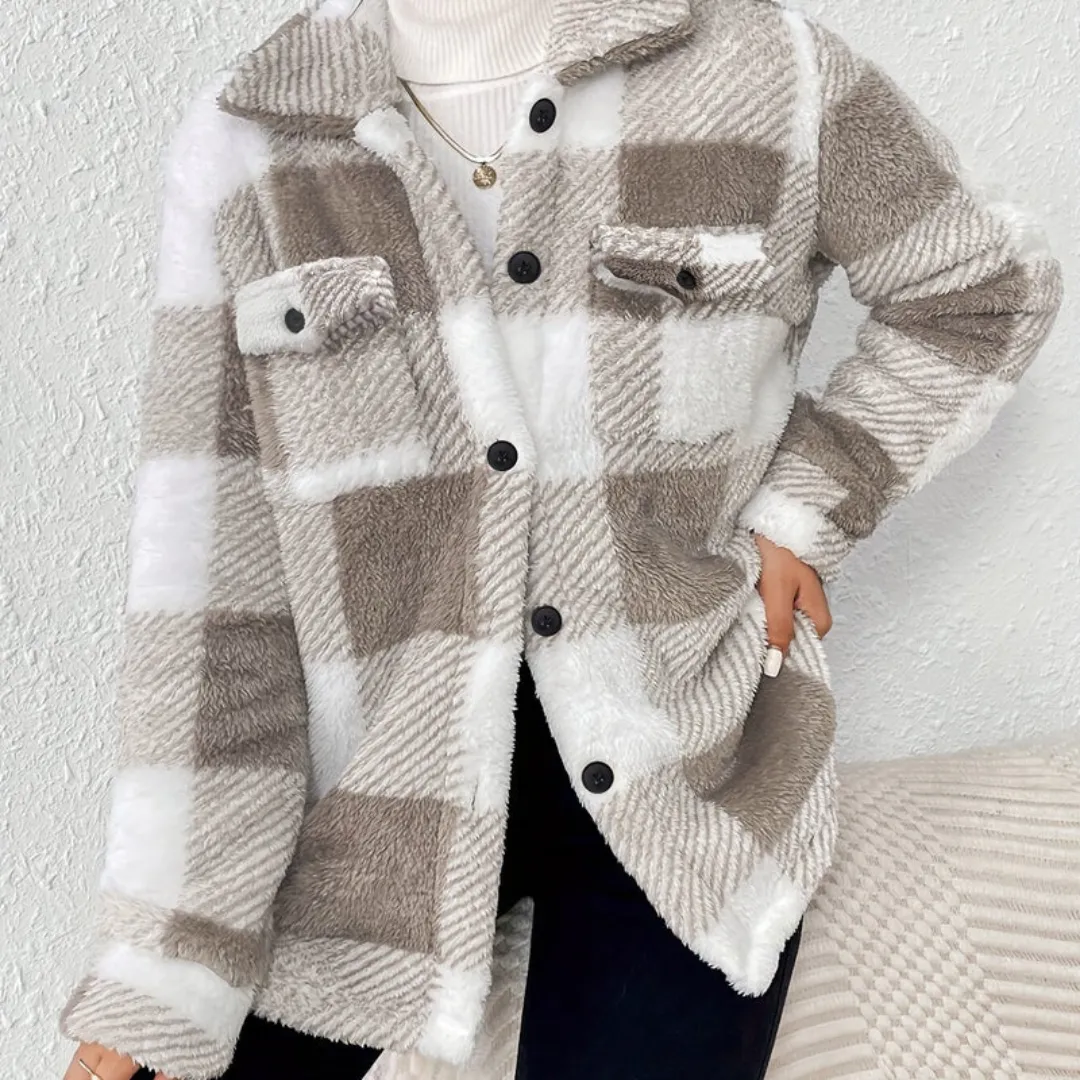 Fraya | Checked soft winter coat