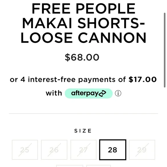 FREE PEOPLE ❤️‍🔥 MAKAI CUT OFF SHORTS IN LOOSE CANNON