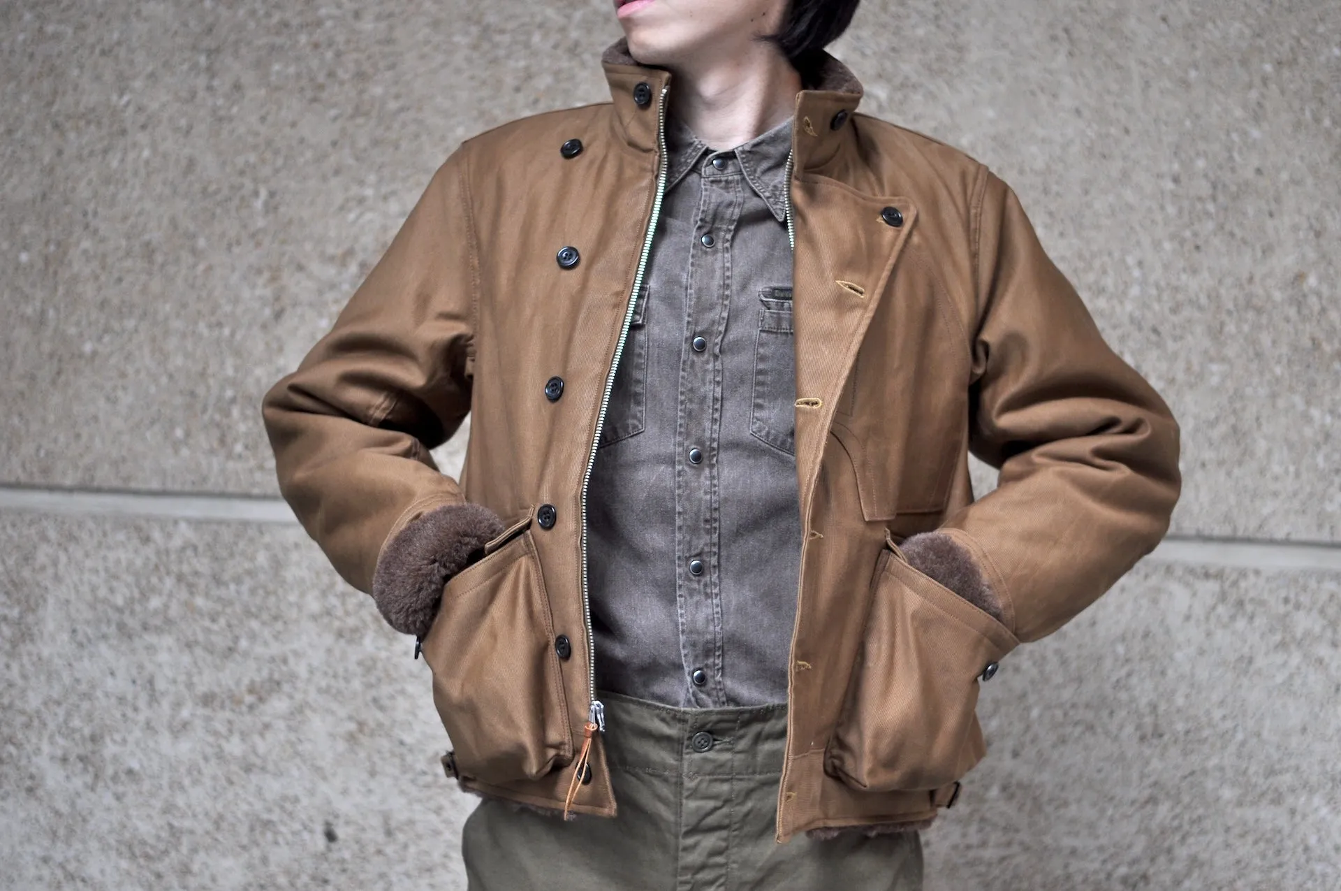 Freewheelers "Winter Aviators" Jacket (Sepia Brown)