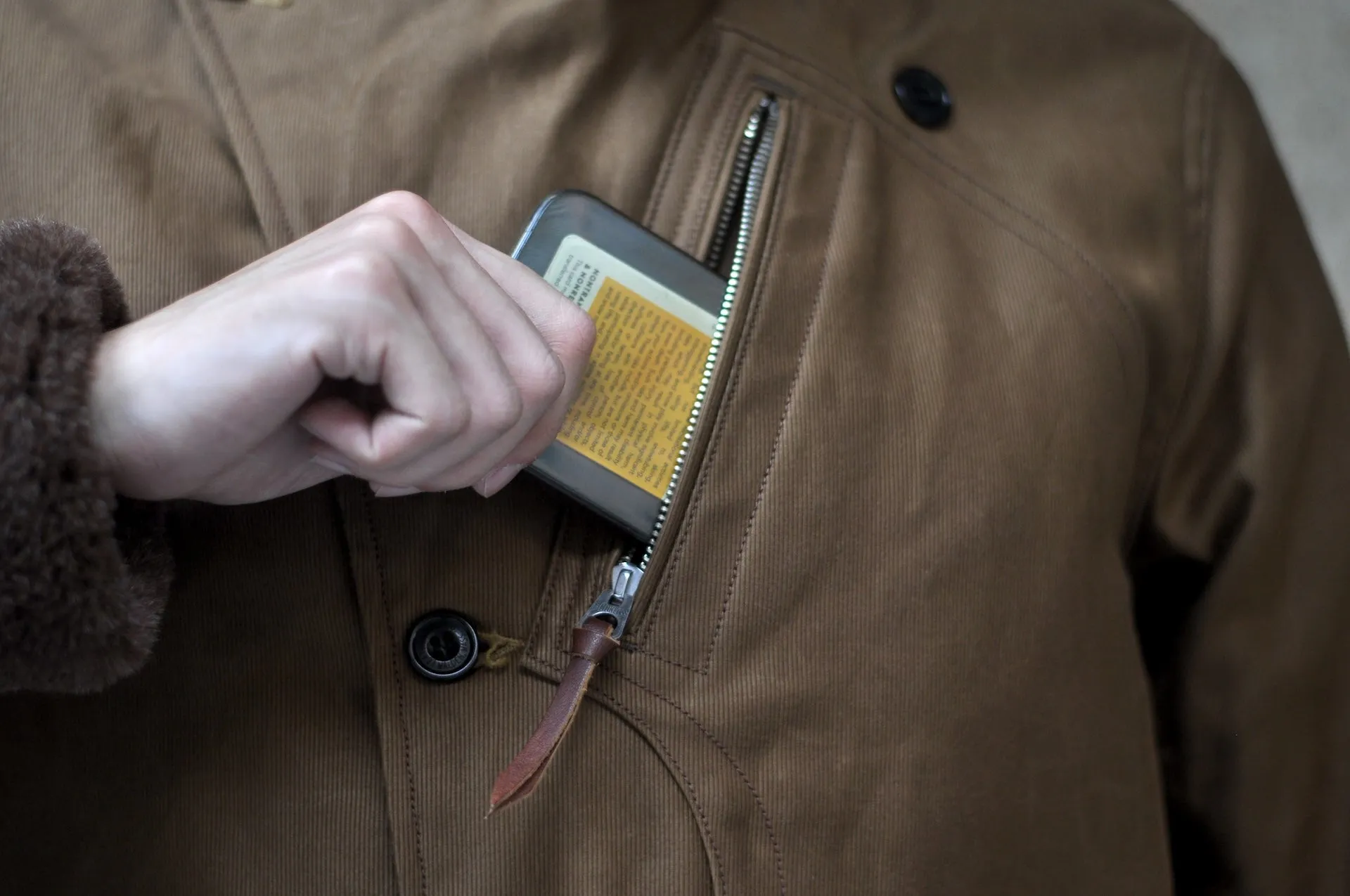 Freewheelers "Winter Aviators" Jacket (Sepia Brown)