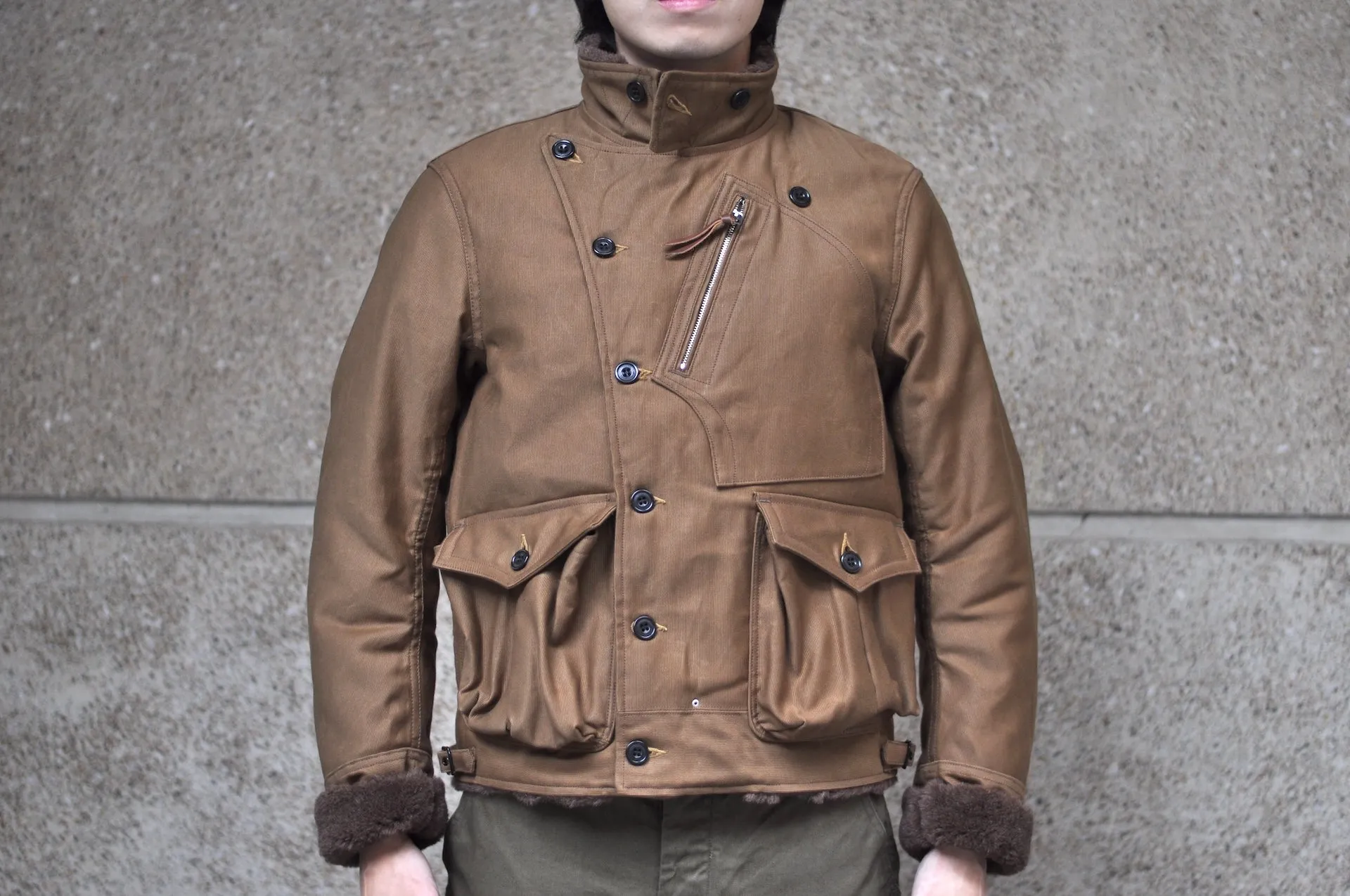 Freewheelers "Winter Aviators" Jacket (Sepia Brown)