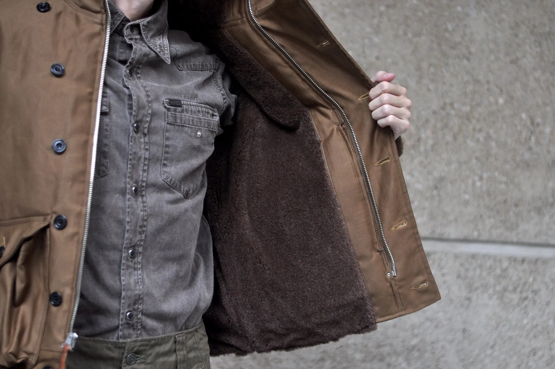 Freewheelers "Winter Aviators" Jacket (Sepia Brown)