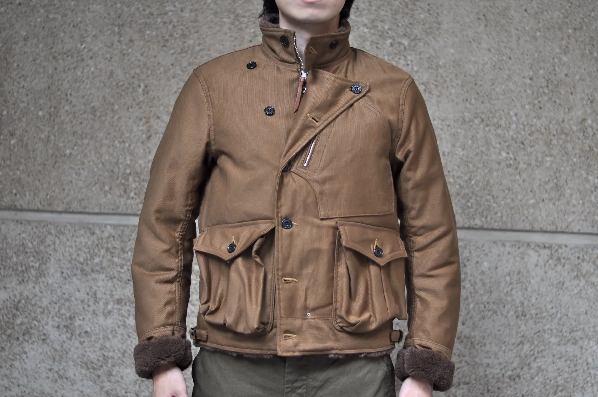Freewheelers "Winter Aviators" Jacket (Sepia Brown)