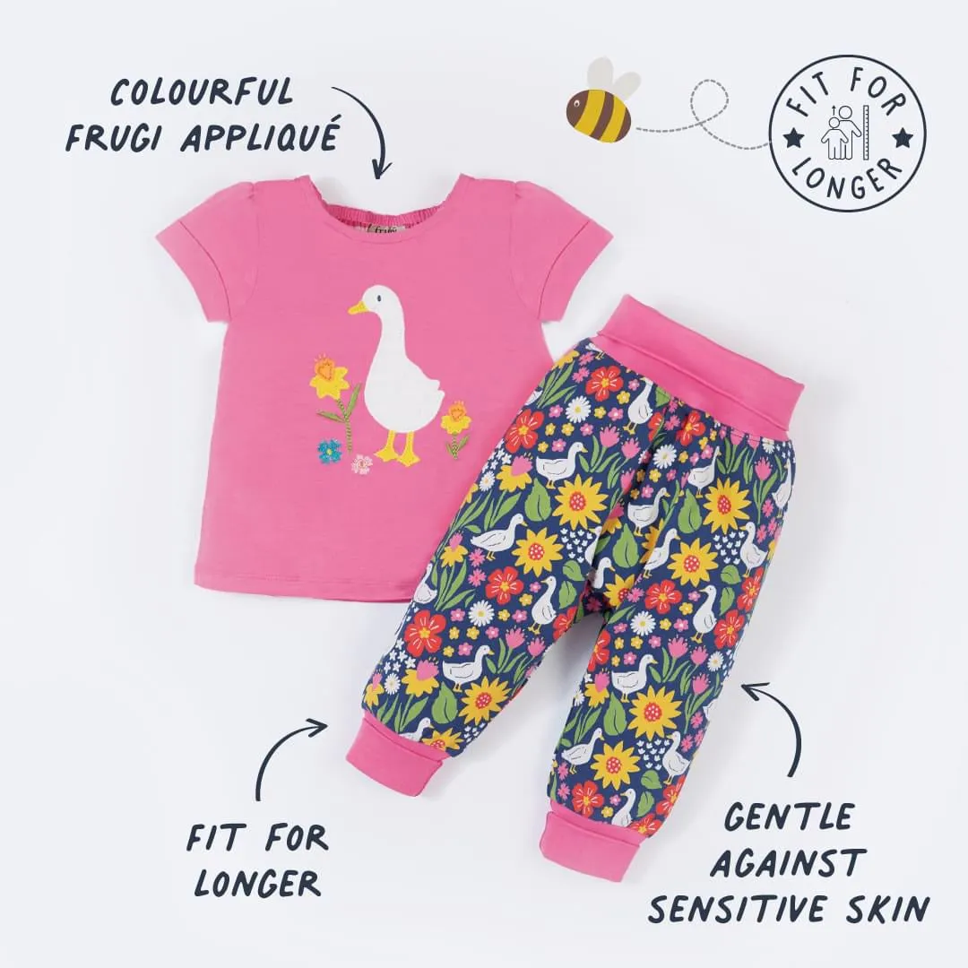 Frugi Eva Infant T-Shirt Pf4pi Pink Duck