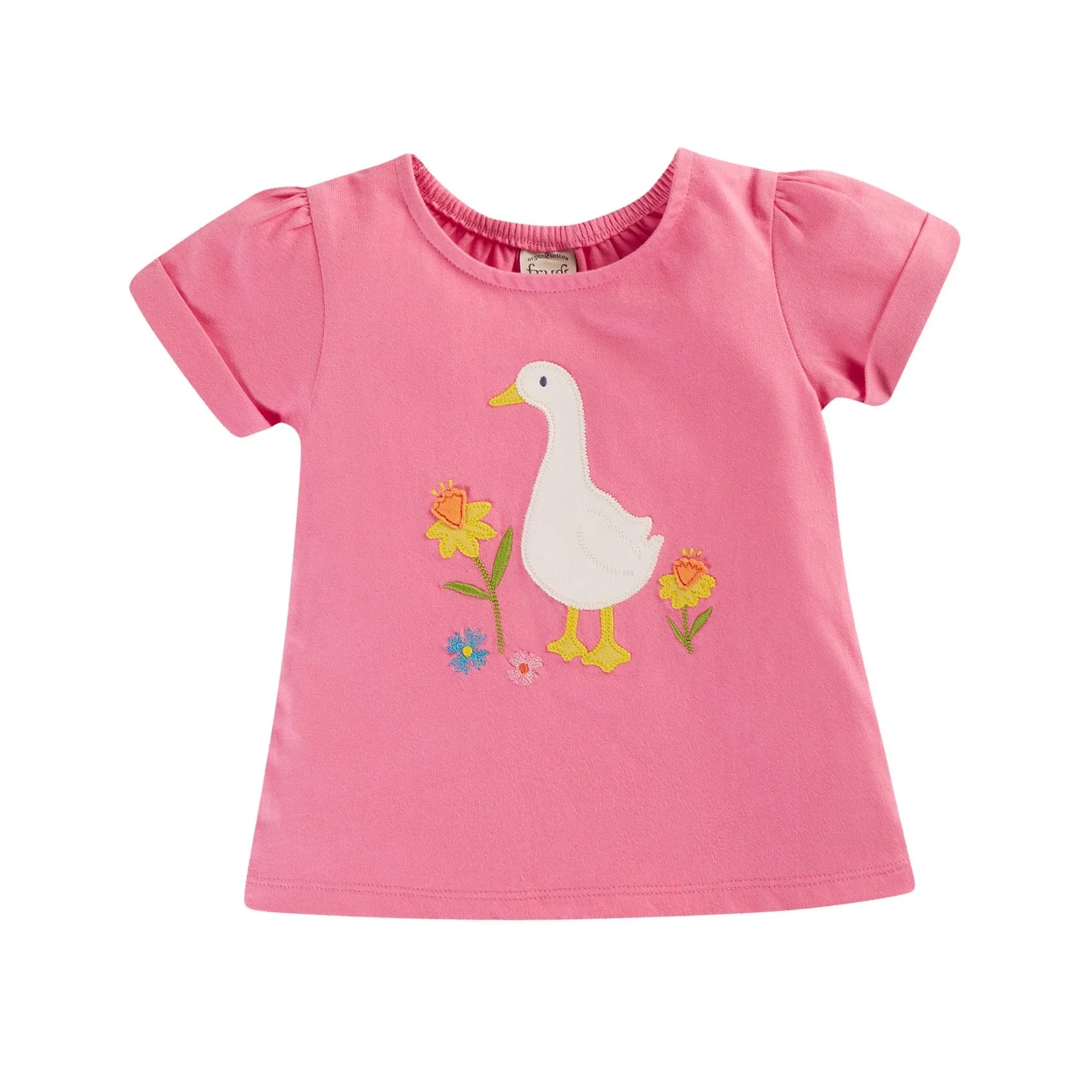 Frugi Eva Infant T-Shirt Pf4pi Pink Duck