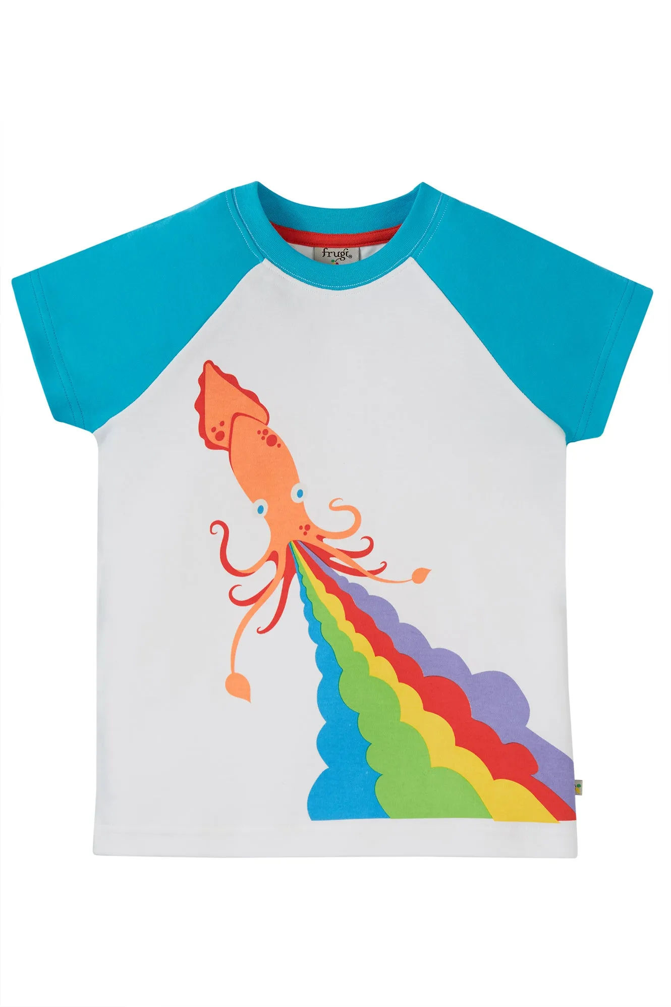 Frugi Robbie Raglan Squid T-Shirt Pn6we