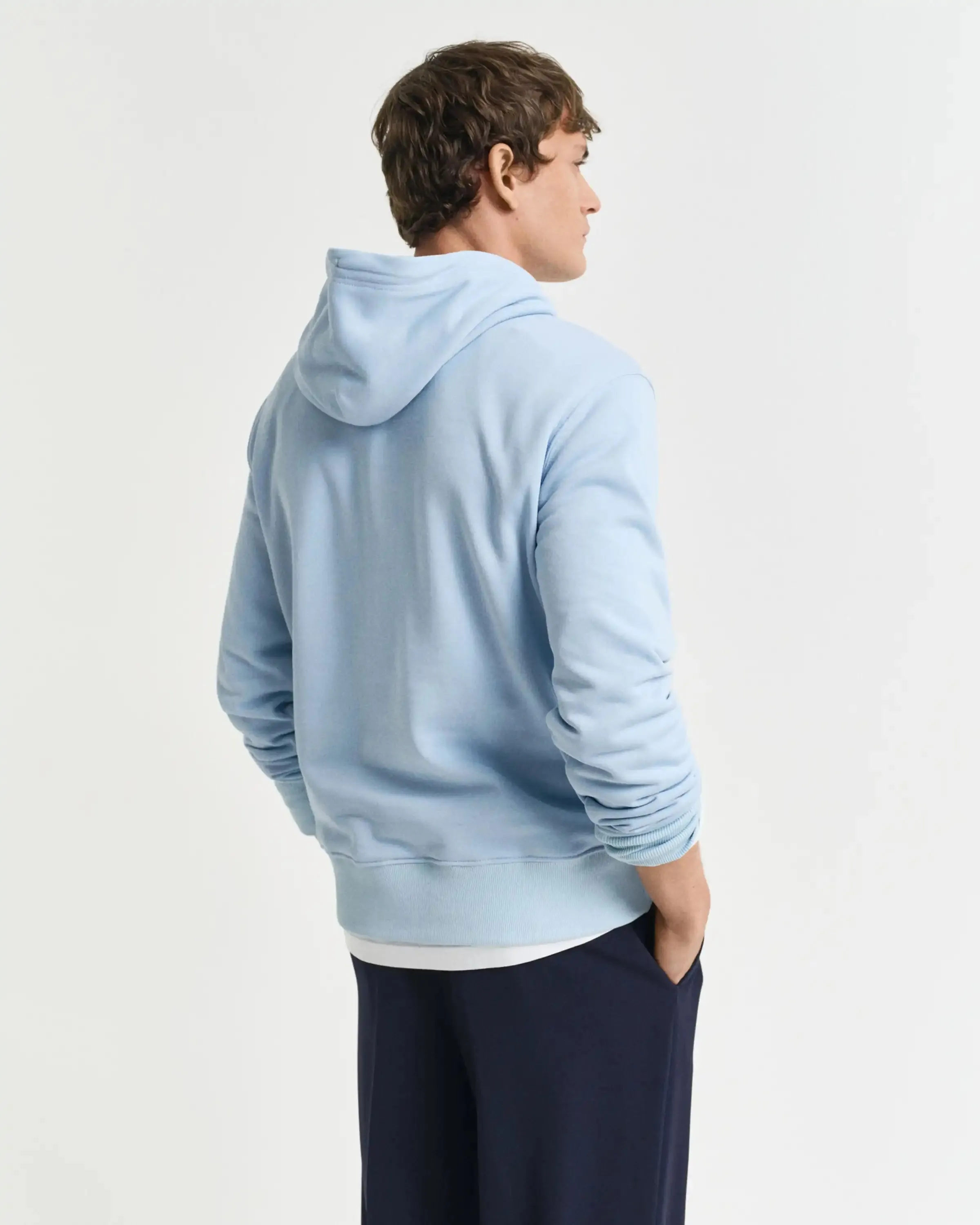 GANT Mens Regular Shield Hoodie Fresh Blue
