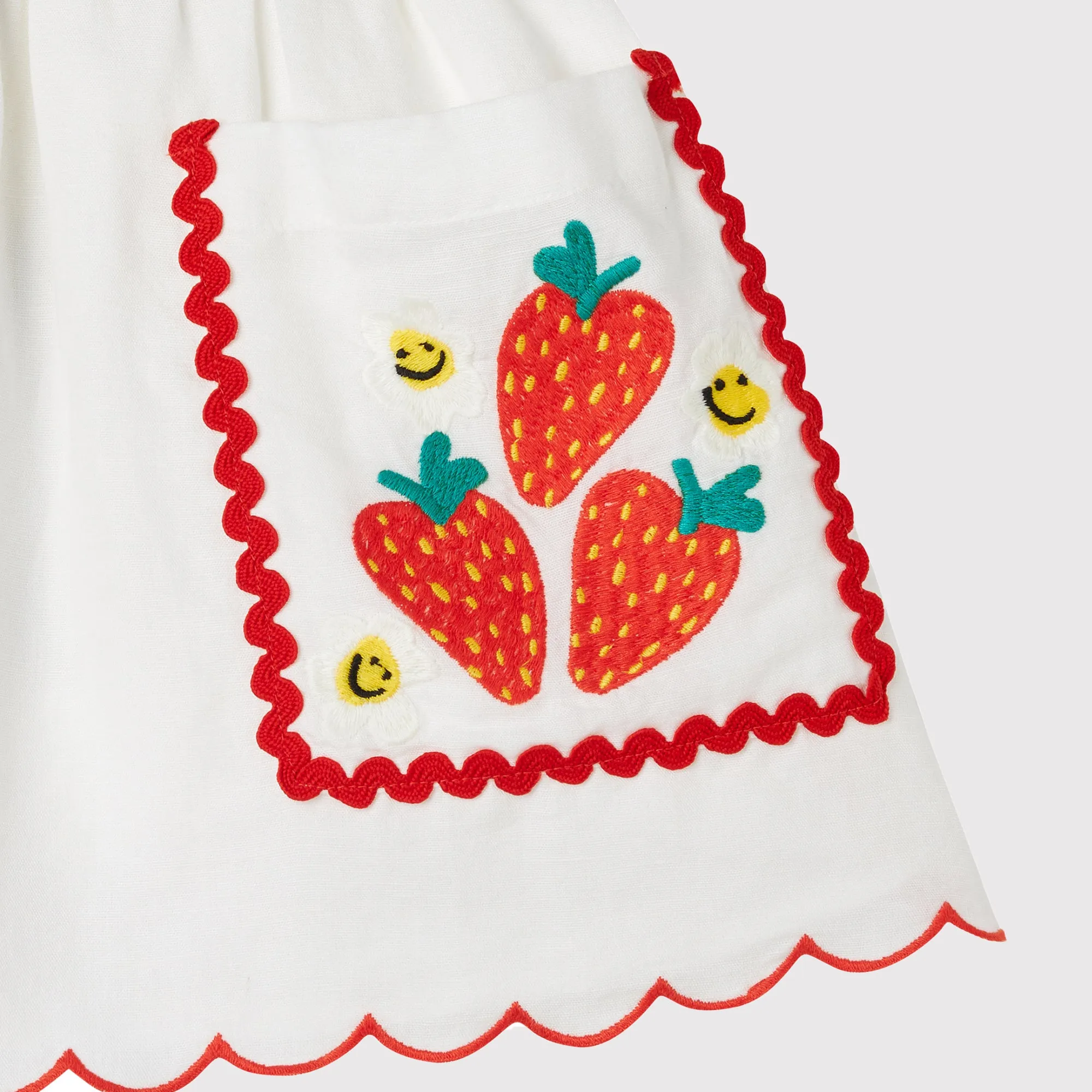 GIRL SKIRT WITH STRAWBERRY FLOWERS PRINT RIC RAC