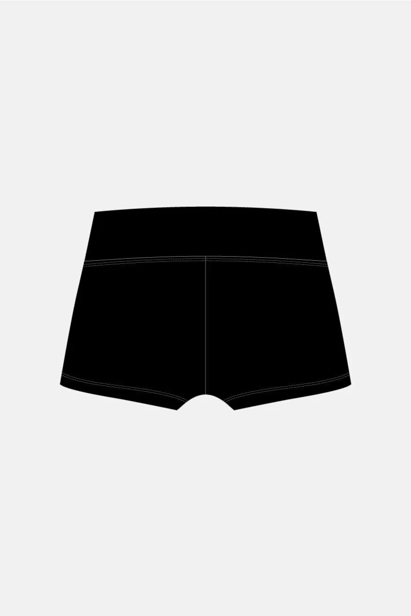 Girls Black Matt Waistband Shorts
