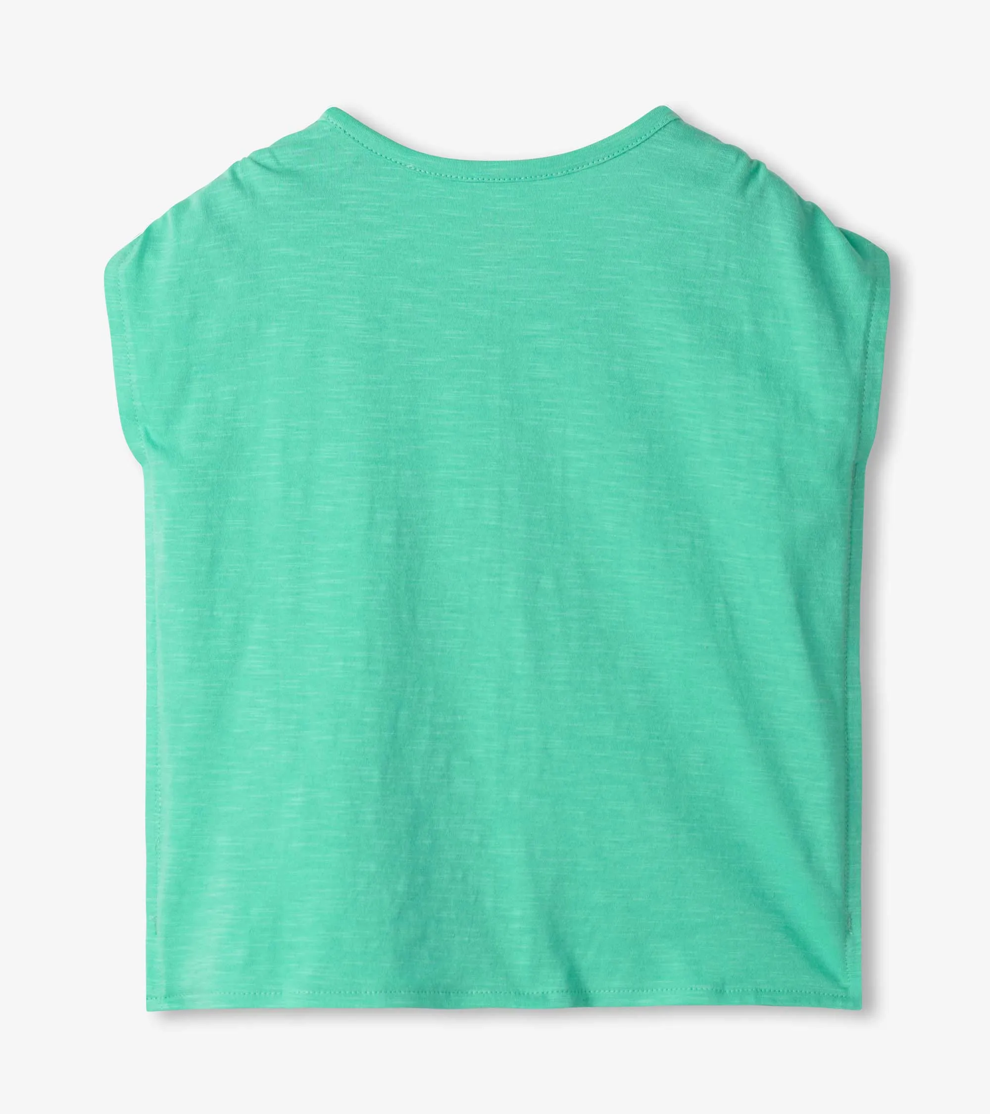 Girls Palm Tree Cinched Shoulder Top