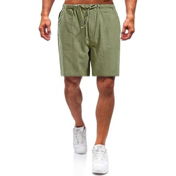 Glistensport Men's linen loose casual shorts