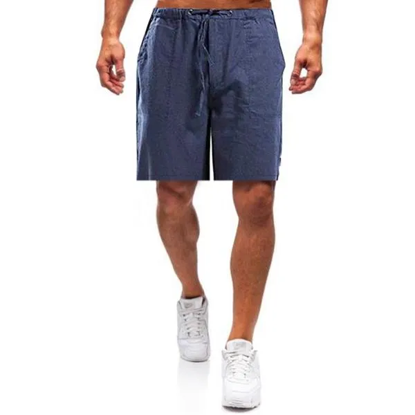 Glistensport Men's linen loose casual shorts