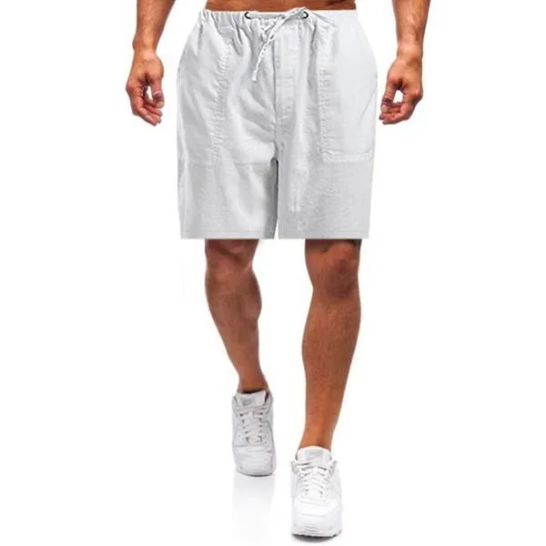 Glistensport Men's linen loose casual shorts