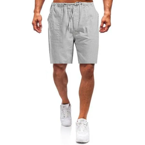 Glistensport Men's linen loose casual shorts