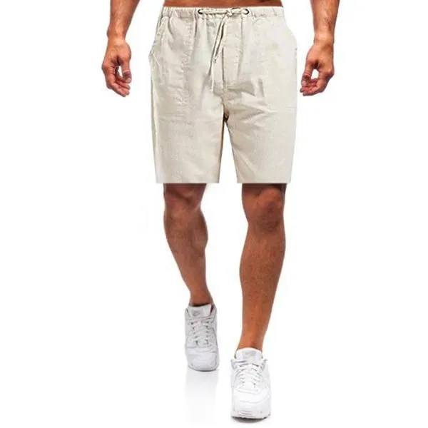 Glistensport Men's linen loose casual shorts