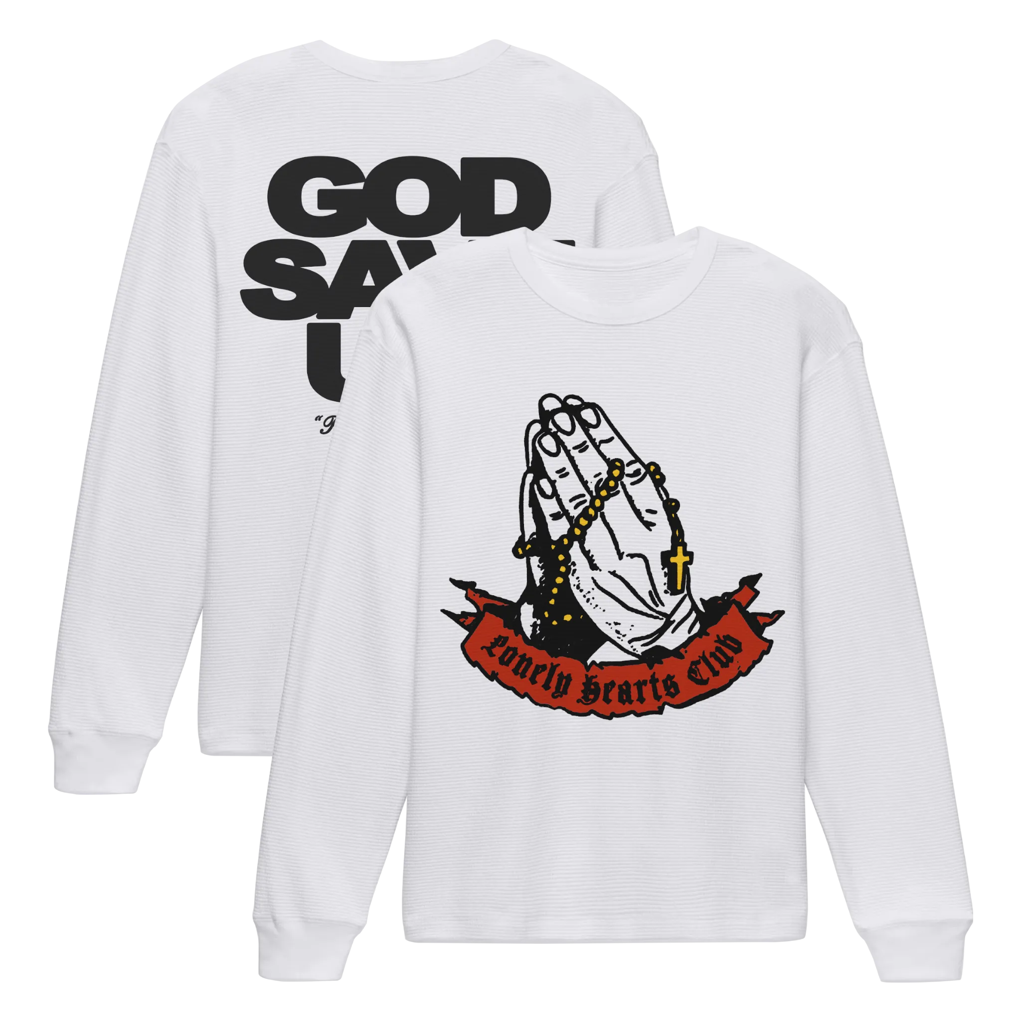 God Save Us Waffle-knit Thermal