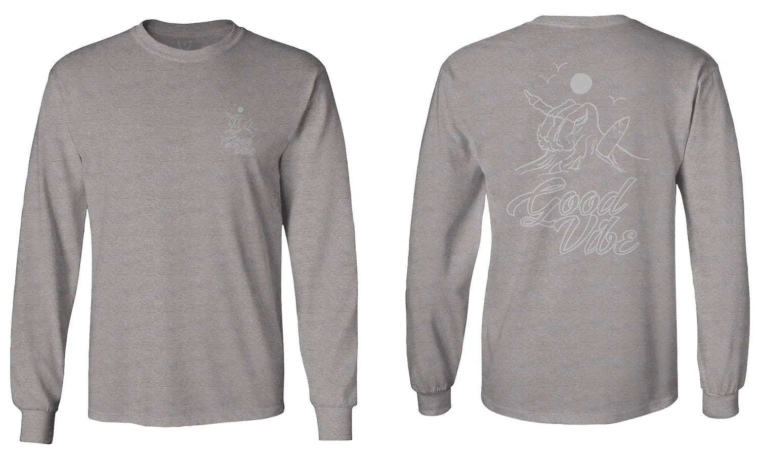 Good Vibe Bones Hand Shaka Cool Summer surf Beach mens Long sleeve t shirt