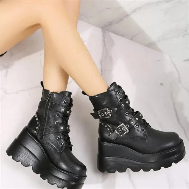Goth combat boots