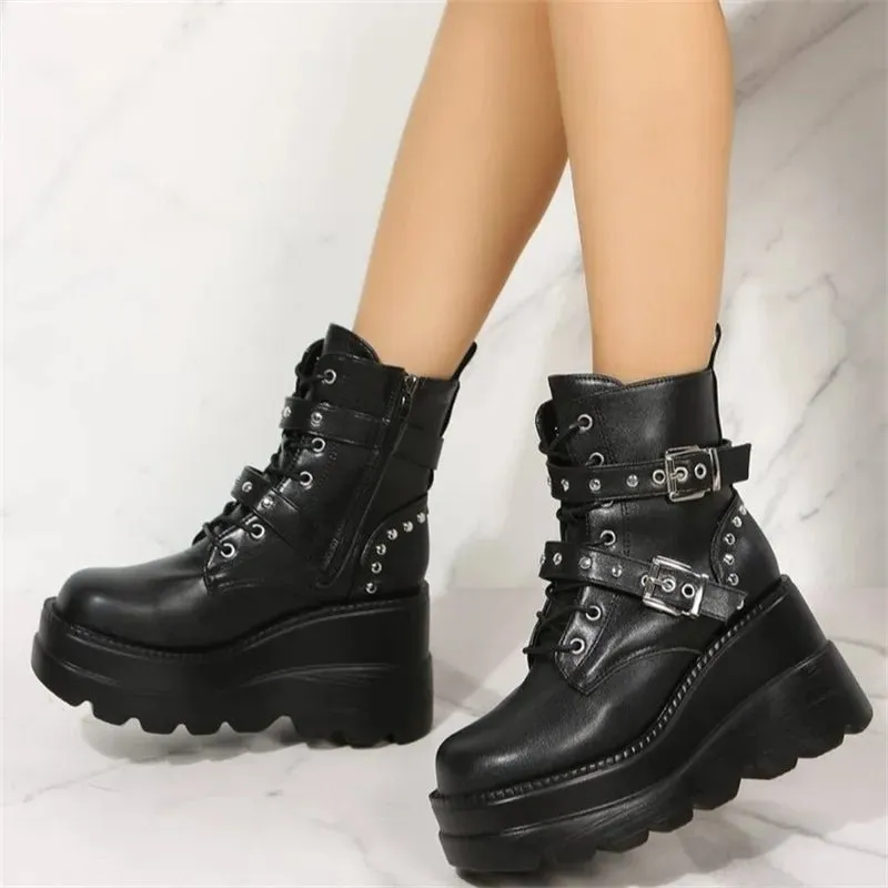 Goth combat boots