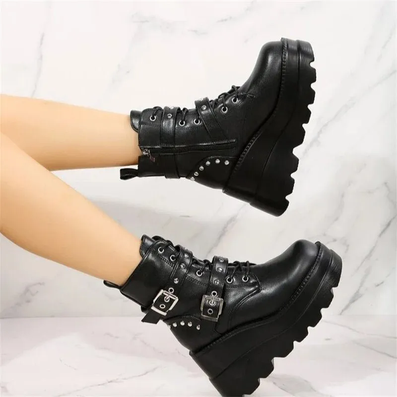 Goth combat boots