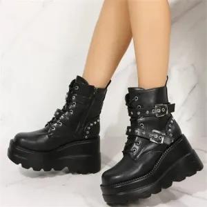 Goth combat boots