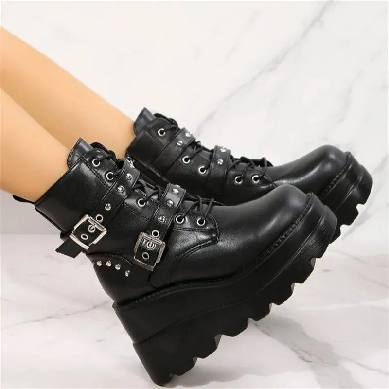 Goth combat boots