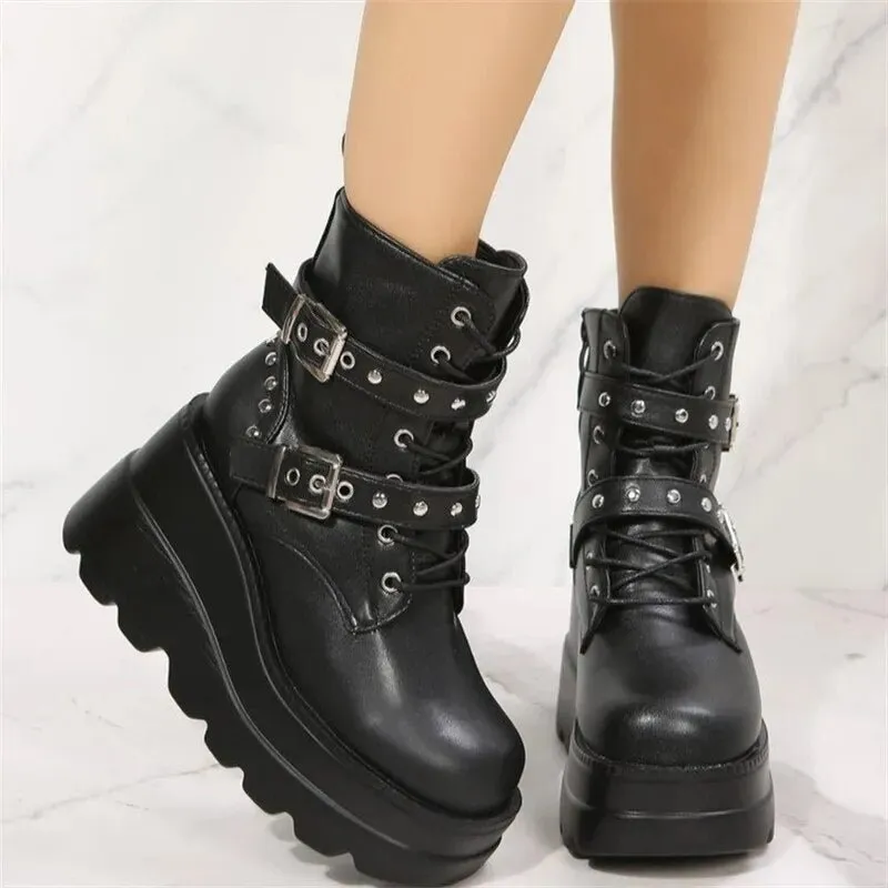 Goth combat boots