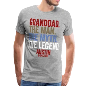 Granddad Austin with Date Men's Premium T-Shirt