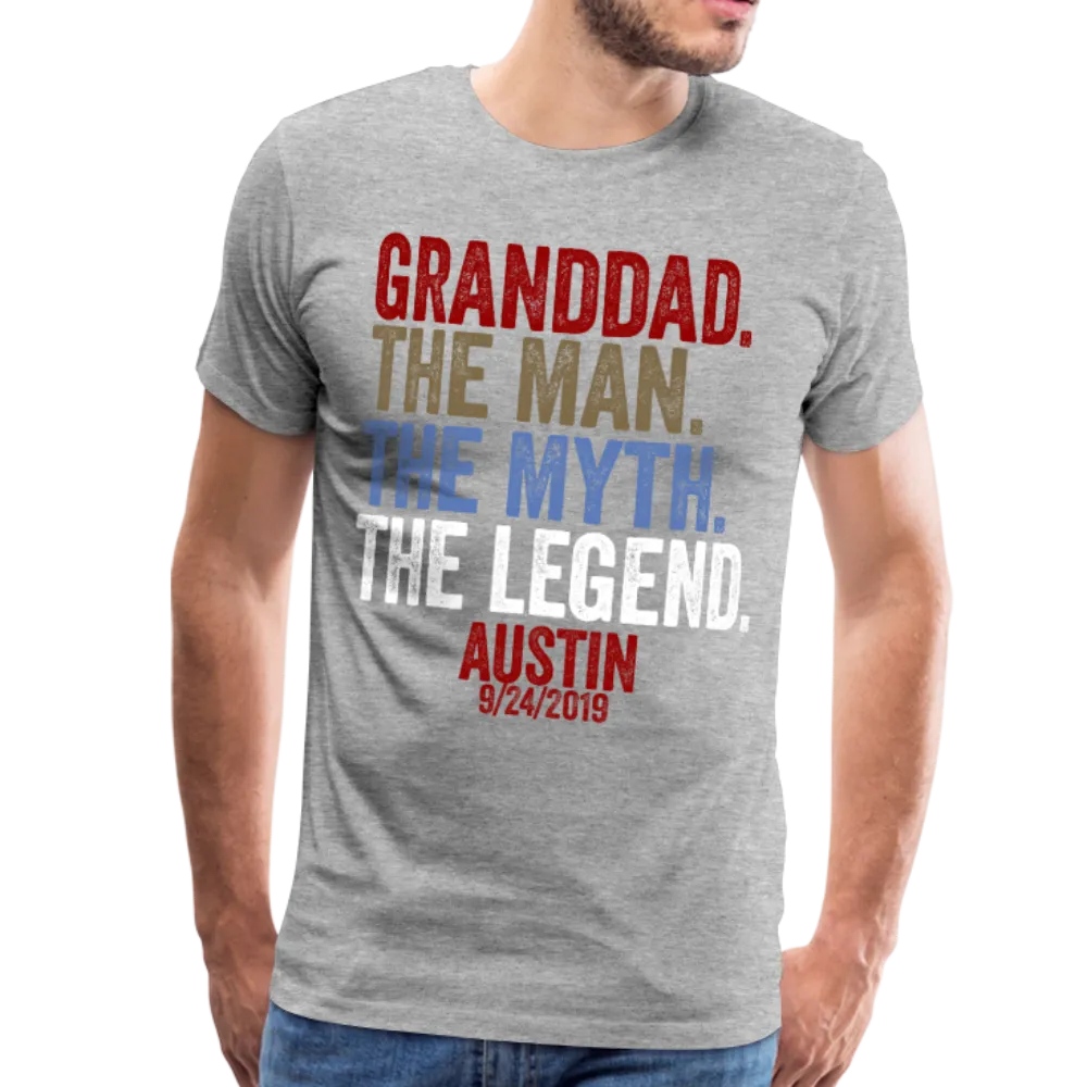 Granddad Austin with Date Men's Premium T-Shirt