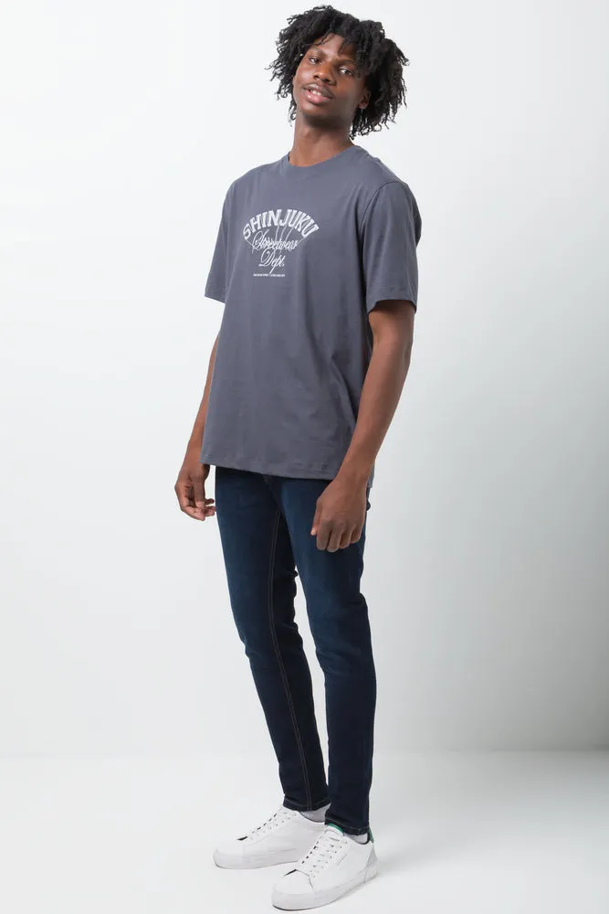 Graphic Short Sleeve T-Shirt Grey