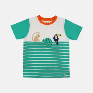 Green Animal Kingdom Applique T-Shirt