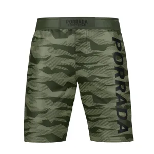 GREEN CAMO FIGHT SHORTS