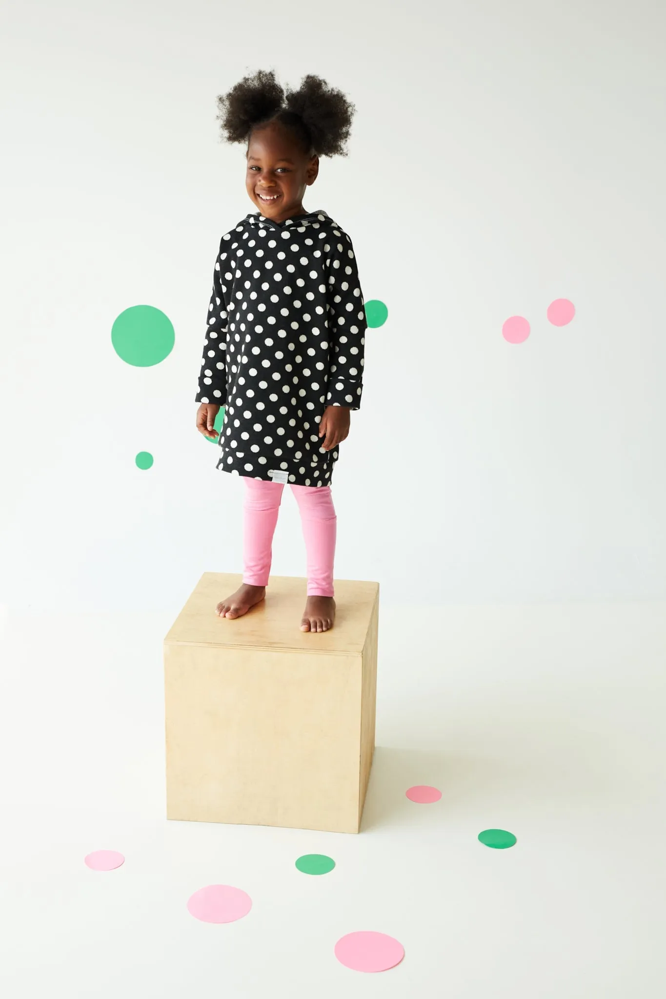 Grow With Me Hoodie | Black   Polka Dots