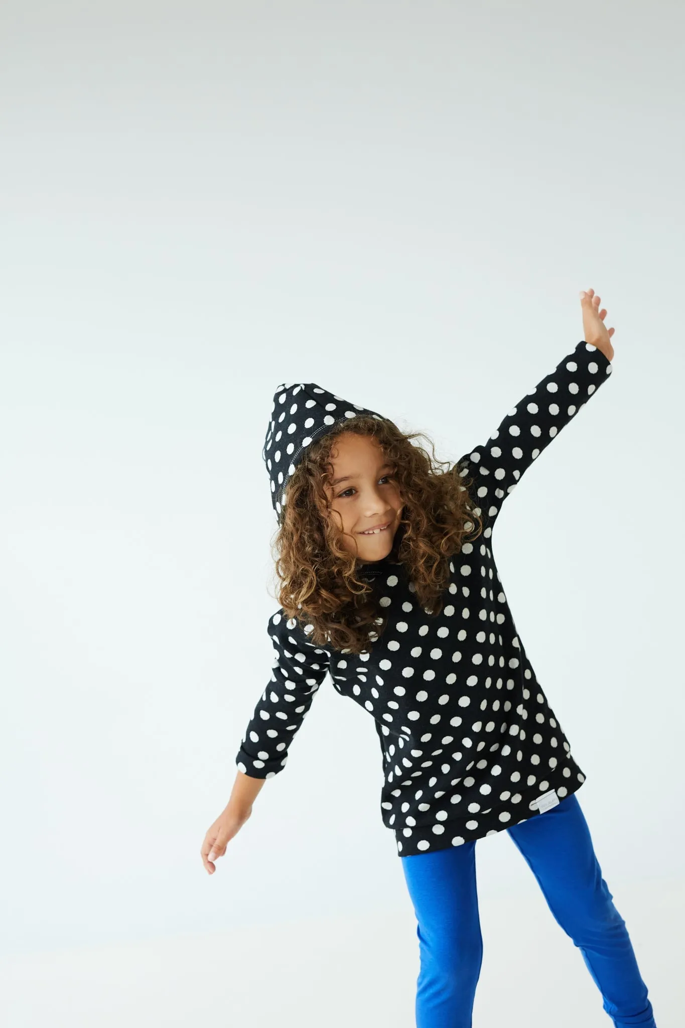 Grow With Me Hoodie | Black   Polka Dots